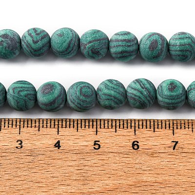 Synthetic Malachite Beads Strands G-F668-19-8mm-1