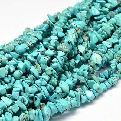 Chip Dyed Natural Howlite Bead Strands X-G-L454-06-1