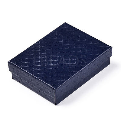 Rhombus Textured Cardboard Jewelry Boxes CBOX-T006-01H-1