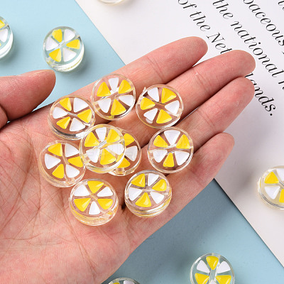 Transparent Enamel Acrylic Beads TACR-S155-005G-1