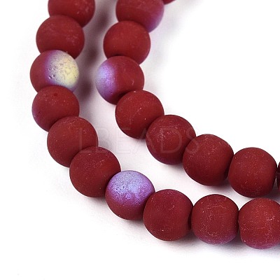 Frosted Opaque Glass Beads Strands LS-GLAA-T032-P4mm-MBB23-1