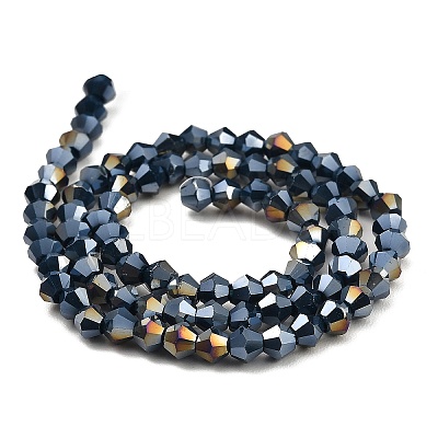 Opaque Solid Color Electroplate Glass Beads Strands X1-GLAA-F029-P4mm-A09-1
