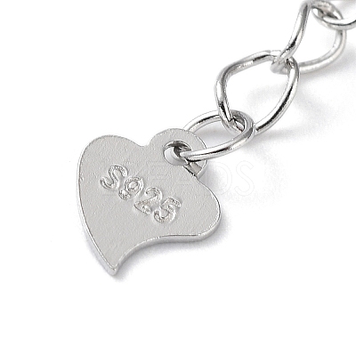 Rhodium Plated 925 Sterling Silver Chain Extenders STER-G036-19P-1