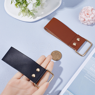 2Pcs 2 Style Leather Tape Measure Clip for Belt AJEW-GF0007-76-1