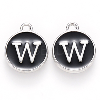 Platinum Plated Alloy Charms LS-ENAM-S118-02W-P-1