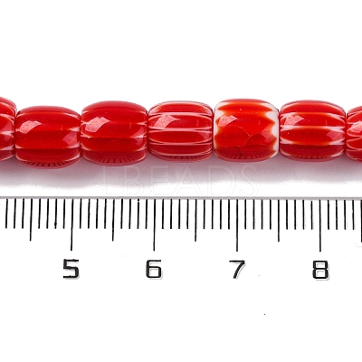 Handmade Lampwork Chevron Beads Strands X-LAMP-K041-01B-20-1