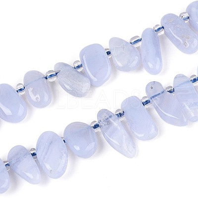 Natural Blue Lace Agate Beads Strands G-Z091-A37-1
