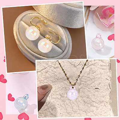 50Pcs 5 Colors Transparent Acrylic Pendants MACR-SP0002-39-1