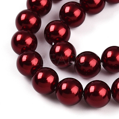 Baking Paint Pearlized Glass Pearl Bead Strands HY-N002-8mm-A13-1