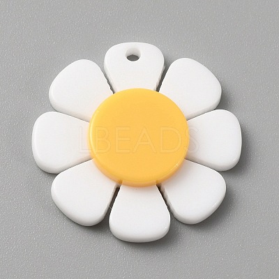 Opaque Resin Pendants LS-RESI-WH0029-46B-01-1