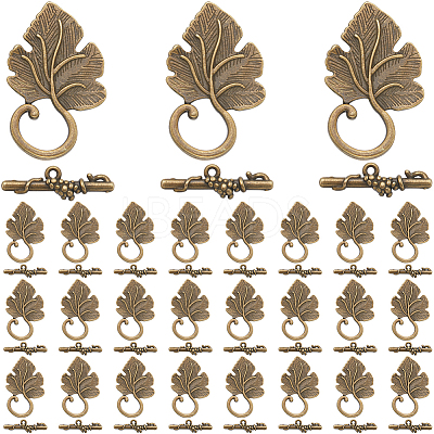 30Pcs Alloy Toggle Clasps FIND-SP0001-56AB-1
