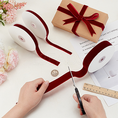 3 Rolls 3 Styles Single Face Velvet Ribbon OCOR-PH0002-87B-1