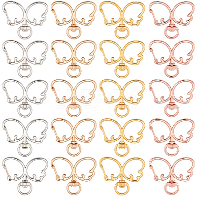 20Pcs 4 Colors Alloy Swivel Clasps FIND-SC0017-27-1