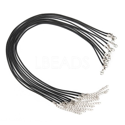 Waxed Cord Necklace Making with Iron Findings NJEW-R229-2.0mm-1