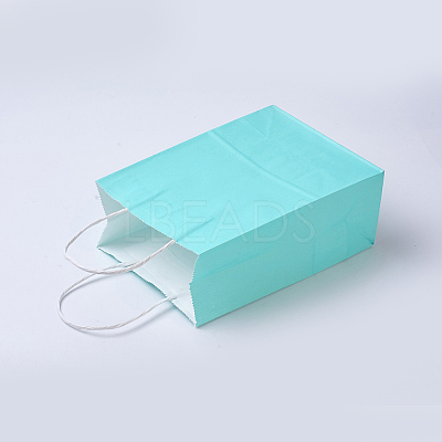 Pure Color Kraft Paper Bags AJEW-G020-B-14-1