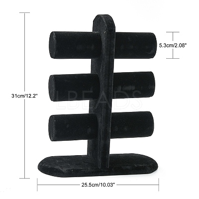 Wooden Velours T-Bar Bracelet/Bangle Display Stands BDIS-N018-01-1