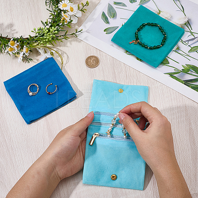 3Pcs 3 Colors Folding Velvet Jewelry Storage Bags for Earrings Rings Bracelets ABAG-CN0001-69C-1