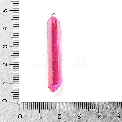 Electroplated Natural Quartz Pendants G-P315-B01-05G-1