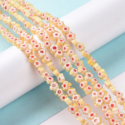 Handmade Millefiori Glass Bead Strands LAMP-J035-4mm-76-1