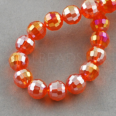 Electroplate Glass Bead Strands EGLA-R040-8mm-18-1