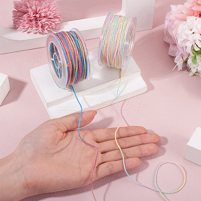 2 Rolls 2 Colors Segment Dyed Round Polyester Twisted Cords OCOR-TA0003-65C-1