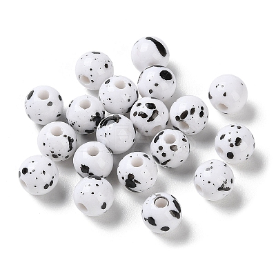 Printed Opaque Acrylic Round Beads LS-ACRP-P001-01A-01-1