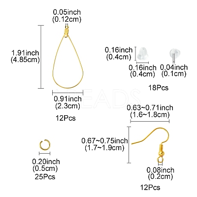 67Pcs 4 Styles 304 Stainless Steel Wire Pendants FIND-FS0002-26-1