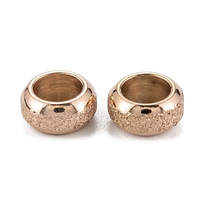 Ion Plating(IP) Frosted 201 Stainless Steel European Beads X-STAS-B020-13RG-1