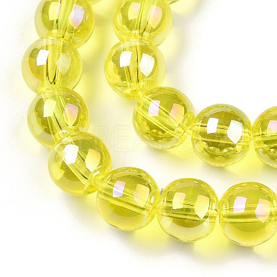 Electroplate Transparent Glass Beads Strands GLAA-T032-T8mm-AB12-1