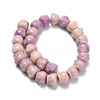 Synthetic Coral Dyed Carved Beads BSHE-H114-03B-1