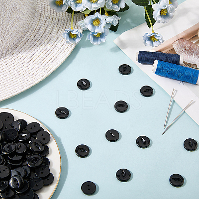 100Pcs 2-Hole Resin Buttons BUTT-CY0001-23B-1