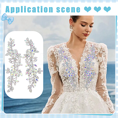 Brass Rhinestone Cloth Patches PATC-WH0031-003S-01-1