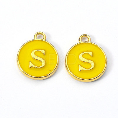 Golden Plated Alloy Enamel Charms ENAM-S118-09S-1