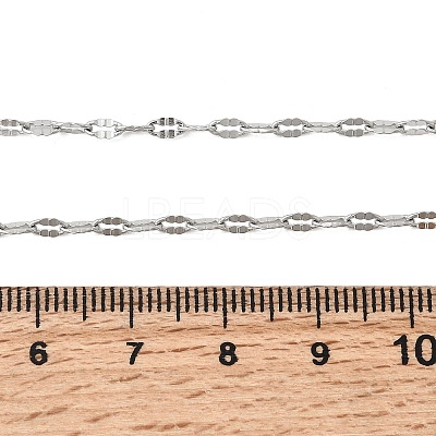 Tarnish Resistant 304 Stainless Steel Dapped Cable Chain Necklaces STAS-O053-03P-1