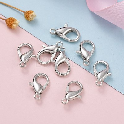 Platinum Plated Alloy Bracelet Lobster Claw Clasps X-E106-NF-1