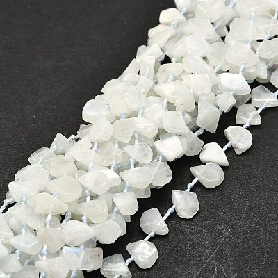 Raw Rough Natural Rainbow Moonstone Beads Strands G-E576-18-1