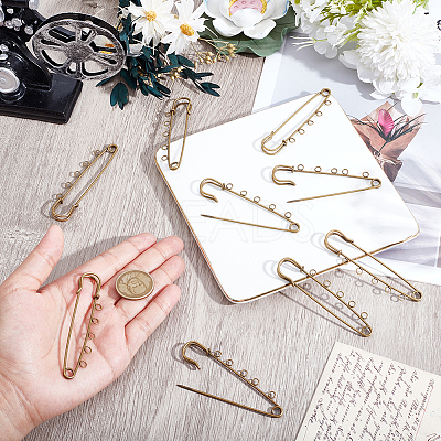 30Pcs Iron Brooch Findings  FIND-SC0020-46AB-1