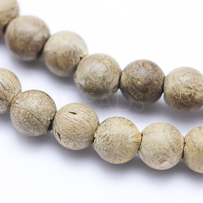 Natural Camphor Wood Beads Strands WOOD-P011-09-8mm-1