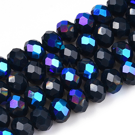 Electroplate Opaque Solid Color Glass Beads Strands LS-EGLA-A034-P6mm-L22-1