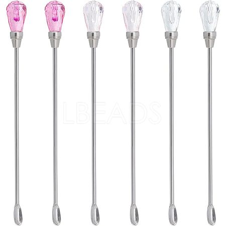 Unicraftale 6Pcs 3 Colors Stainless Steel Sealing Wax Mixing Stirrers STAS-UN0040-05-1