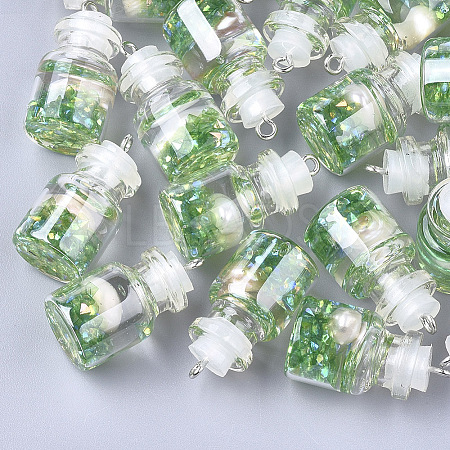 Glass Bottle Pendants GLAA-T001-03A-1