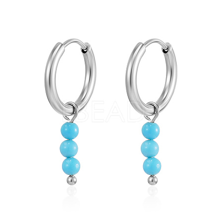Stainless Steel Round Tassel Hoop Earrings XZ6750-1-1