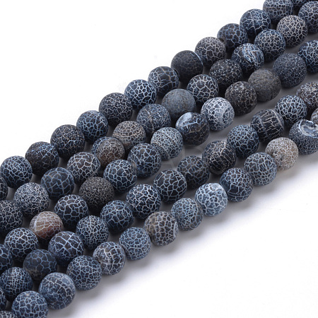 Natural & Dyed Crackle Agate Bead Strands G-T056-10mm-01-1