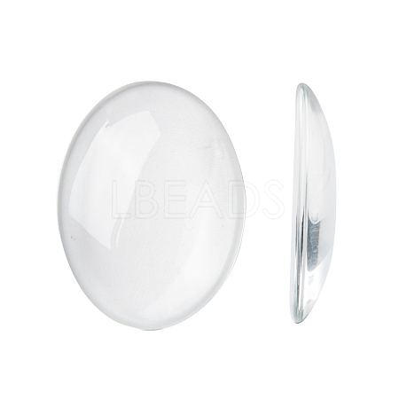 Transparent Oval Glass Cabochons X-GGLA-R022-40x30-1