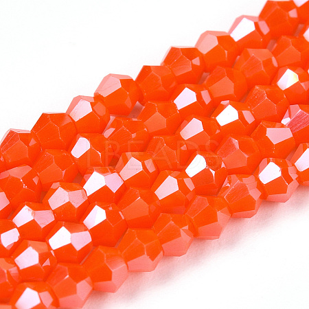 Opaque Solid Color Electroplate Glass Beads Strands EGLA-A039-P2mm-A03-1