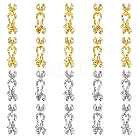 20Pcs 2 Colors Brass Hook and S-Hook Clasps KK-ME0002-92-1