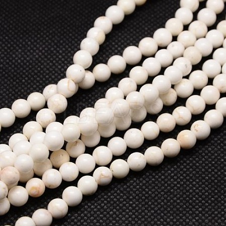 Natural Magnesite Round Beads Strands TURQ-L016-01-6mm-1