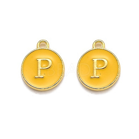 Golden Plated Alloy Enamel Charms LS-ENAM-Q437-13P-1