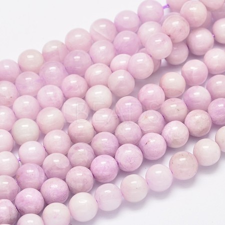 Round Natural Kunzite Beads Strands G-K068-26-10mm-1