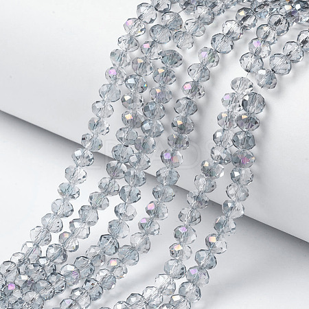 Electroplate Transparent Glass Beads Strands EGLA-A034-T2mm-F10-1